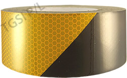 yellow/ black stripe class 1 reflective tape 50mm